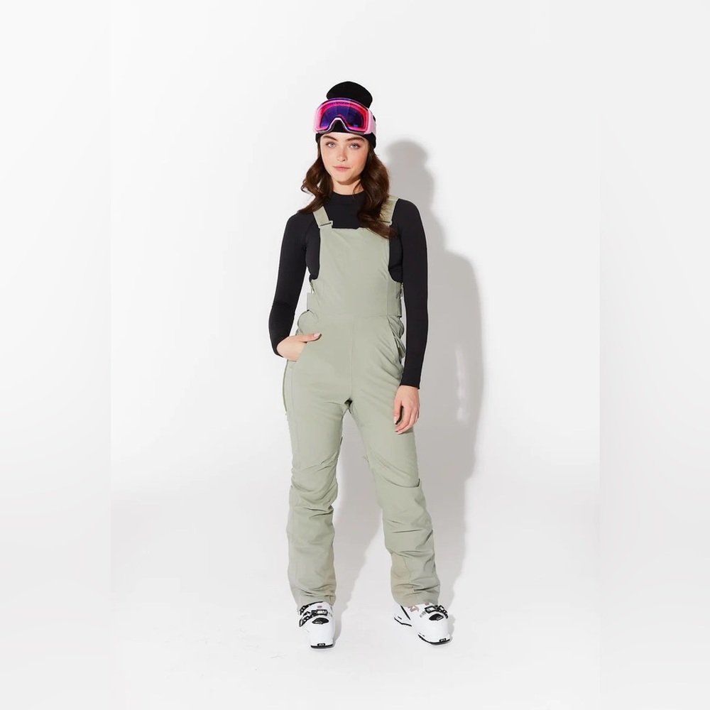 Halfdays Carson Bib Pant in Sage - Size Medium (originally $345) NEW WITH TAGS